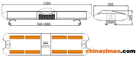 长排警示灯尺寸